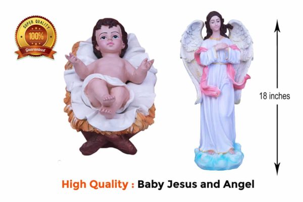Jesuskart-18-inch-Christmas imported Nativity Set Angel and Baby Jesus