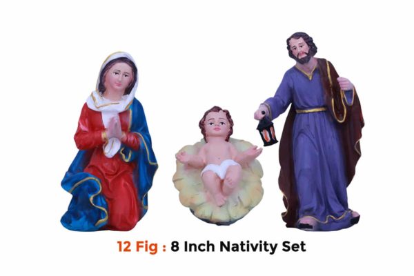 Jesuskart-8 inch-Christmas Nativity Set fiber statues