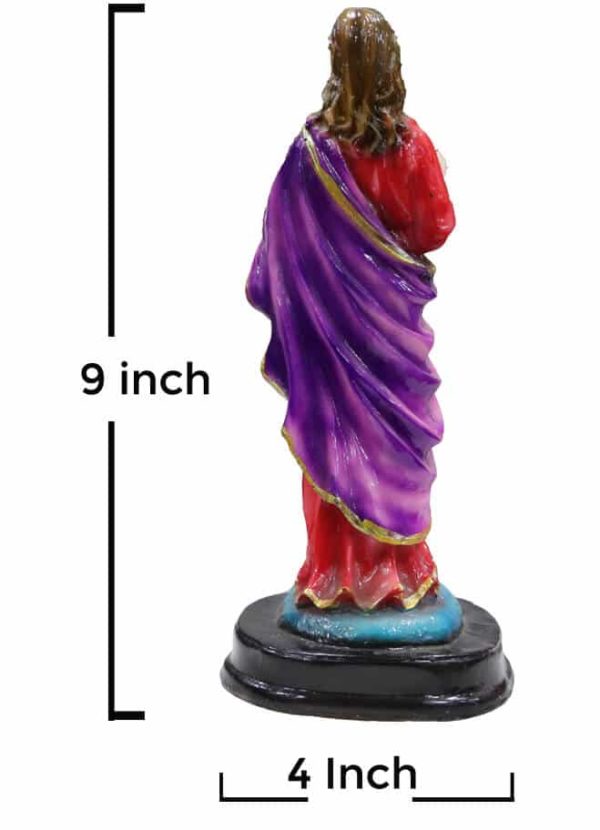 Jesuskart-9 inch-Sacred Heart of Jesus Marble Statue back
