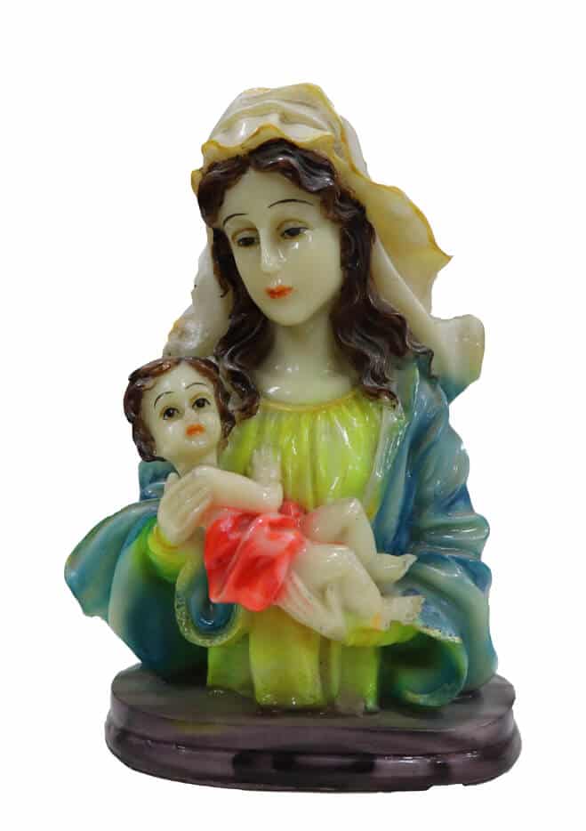 Jesuskart-Mary and Baby Jesus-Glossy-Marble-Statue