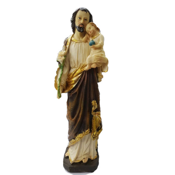Jesuskart-saint-Joseph bith jesus and Lily flowers-statue-12-inch 1 Foot m3