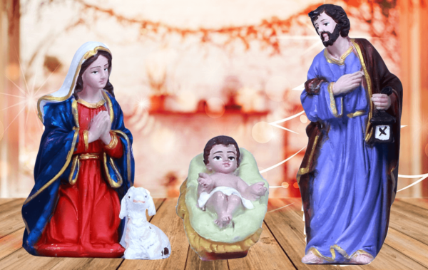 Jesuskart-5 inch nativity crib-set Mary and Joseph